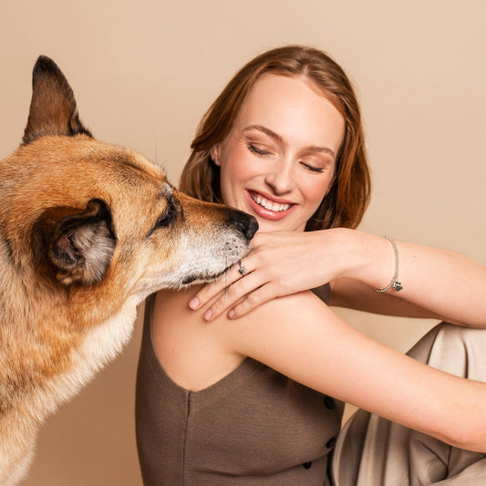 Paw Prints Sterling Silver Stacking Ring with Topaz