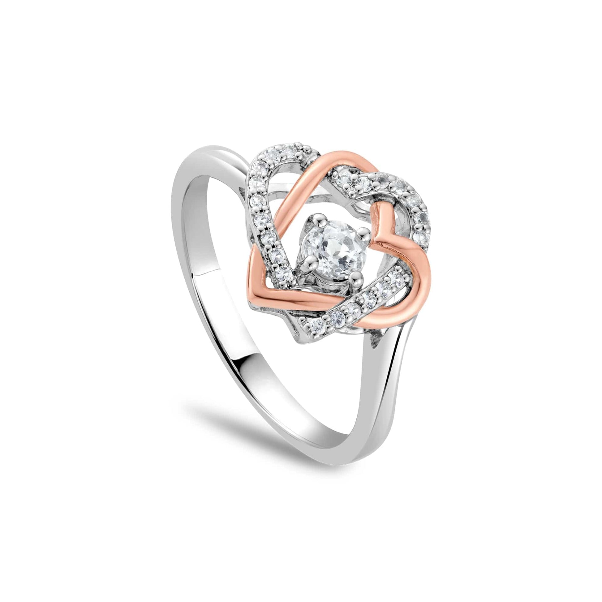 Forever Yours Sterling Silver Heart Ring with Topaz