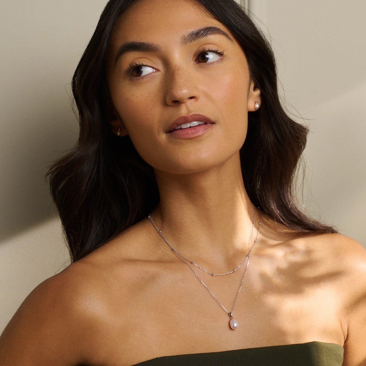 Nature's Wonder Sterling Silver Beachcomber Stud Earrings with Pearls