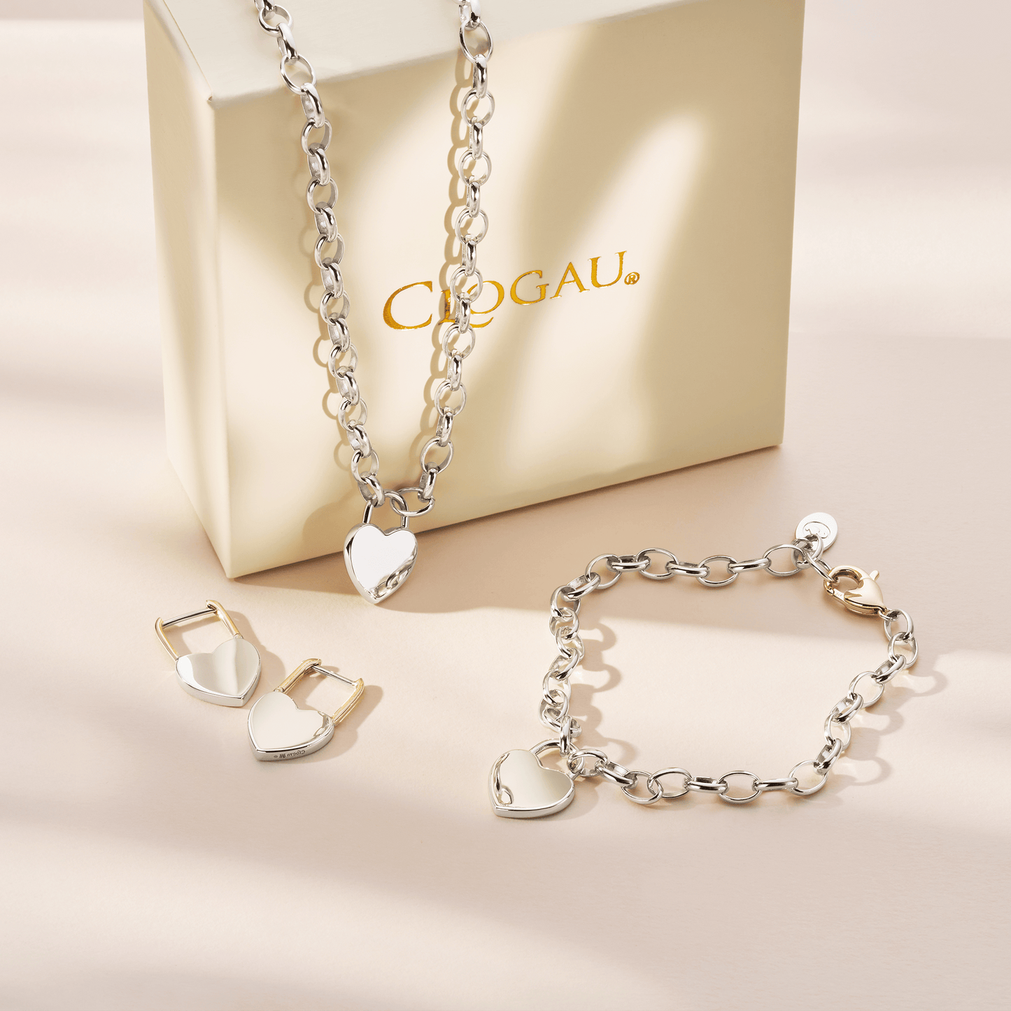 Cariad® Sterling Silver Padlock Hoop Earrings