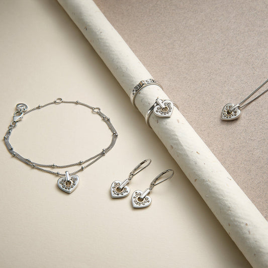 Cariad® Sterling Silver Sparkle Drop Earrings with Topaz