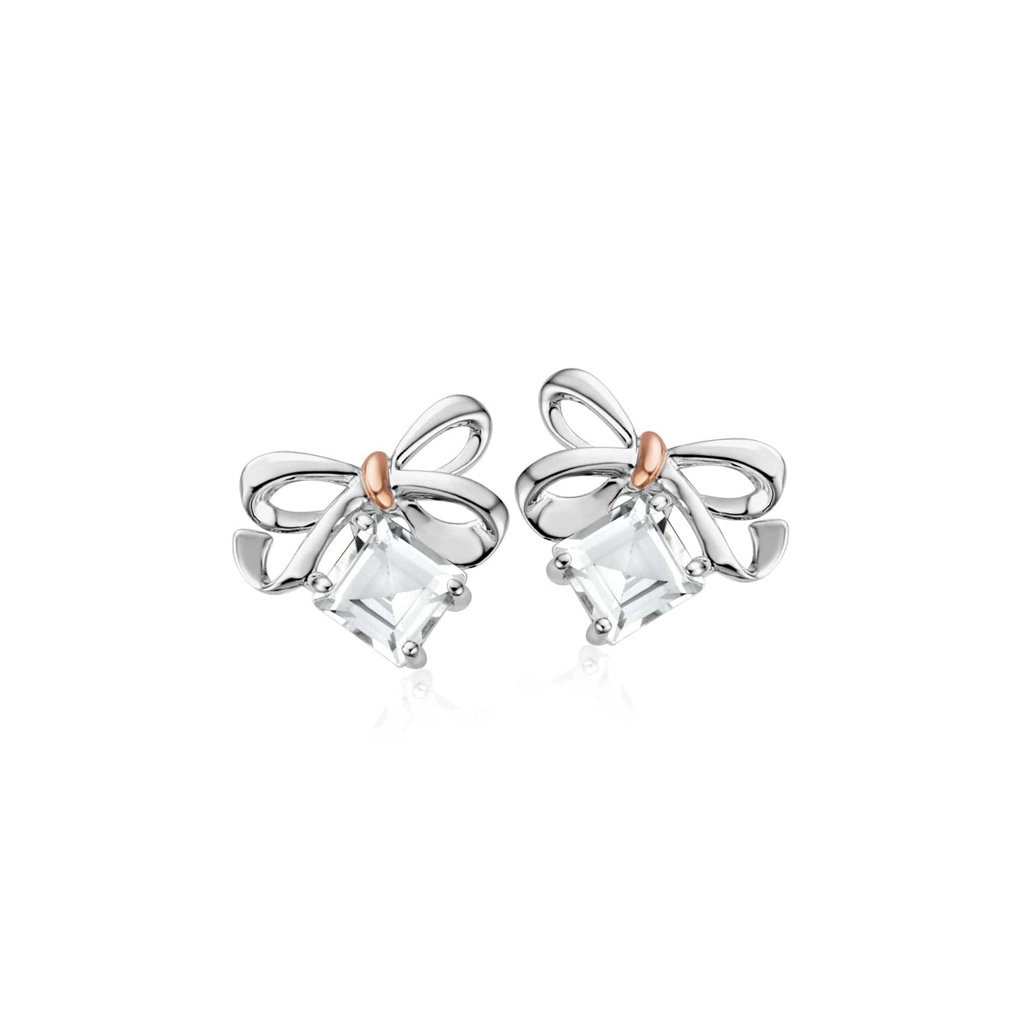 Clogau® Christmas Bow Silver Stud Earrings