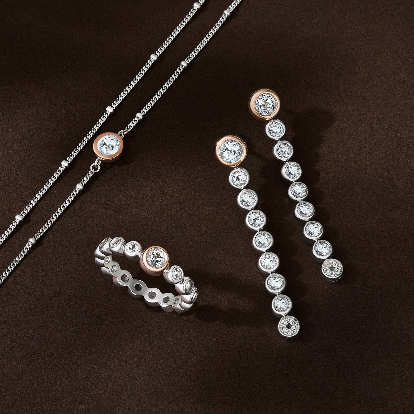 Clogau® Celebration Sterling Silver Drop-Hoop Tennis Earrings with Topaz