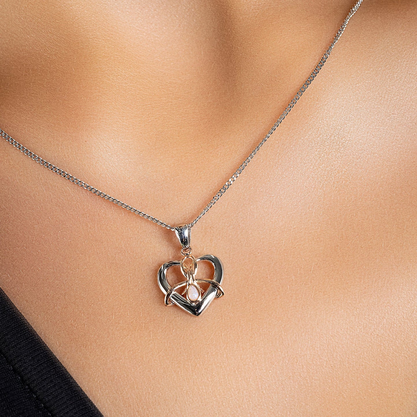 Forever Yours Sterling Silver Dwynwen Pendant with Opal