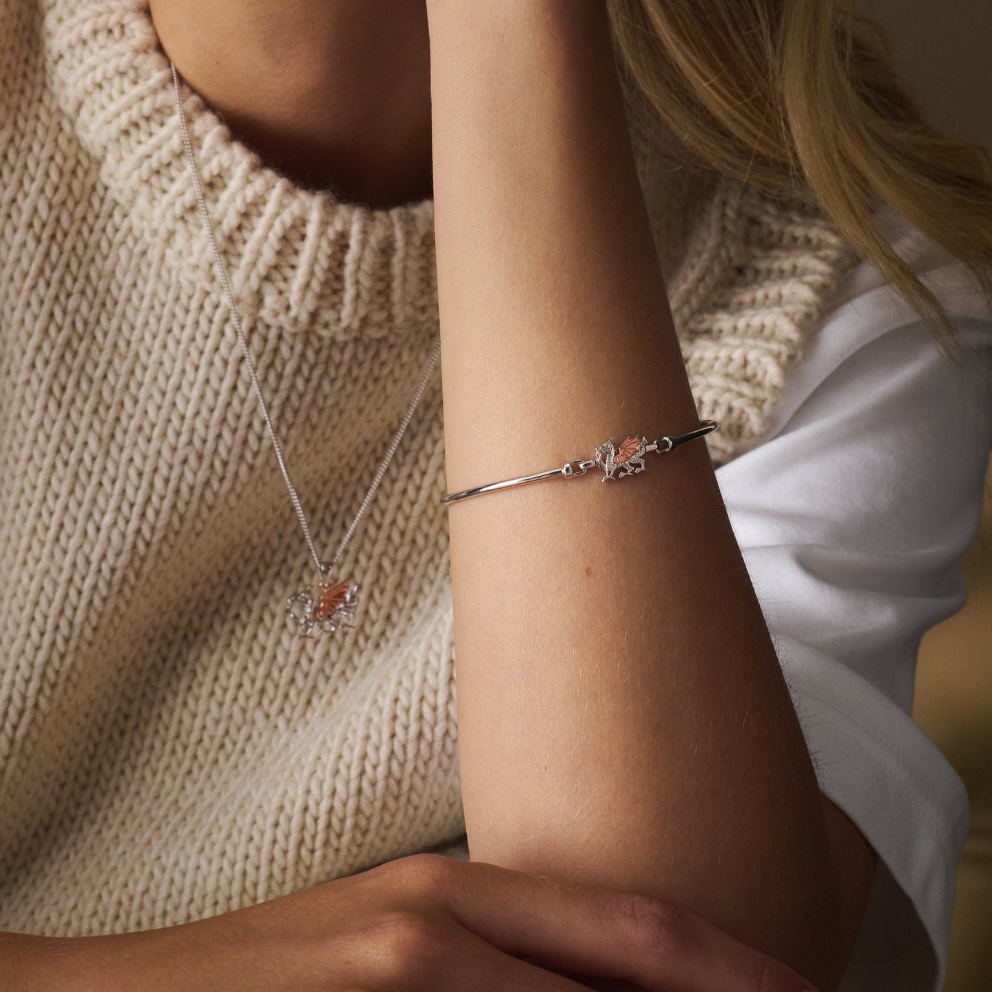 Royal Clogau® Sterling Silver Welsh Dragon Pendant