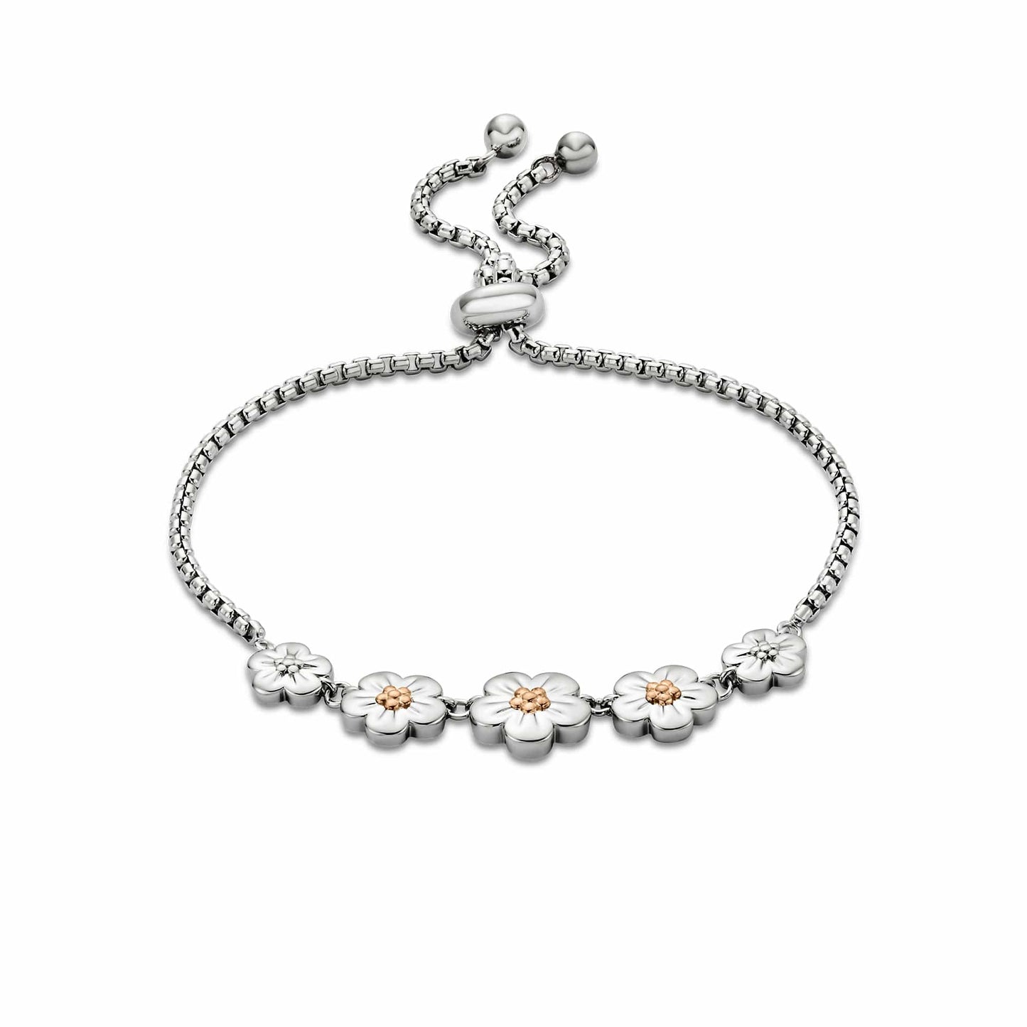 Nature's Wonder Sterling Silver Forget-Me-Not Adjustable Bracelet