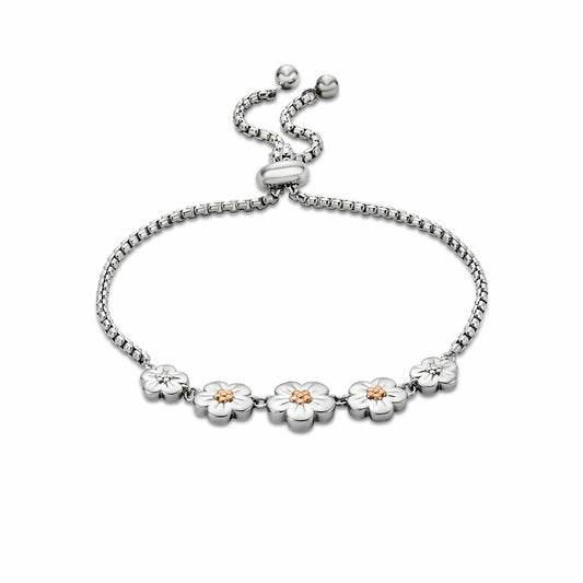 Nature's Wonder Sterling Silver Forget-Me-Not Adjustable Bracelet