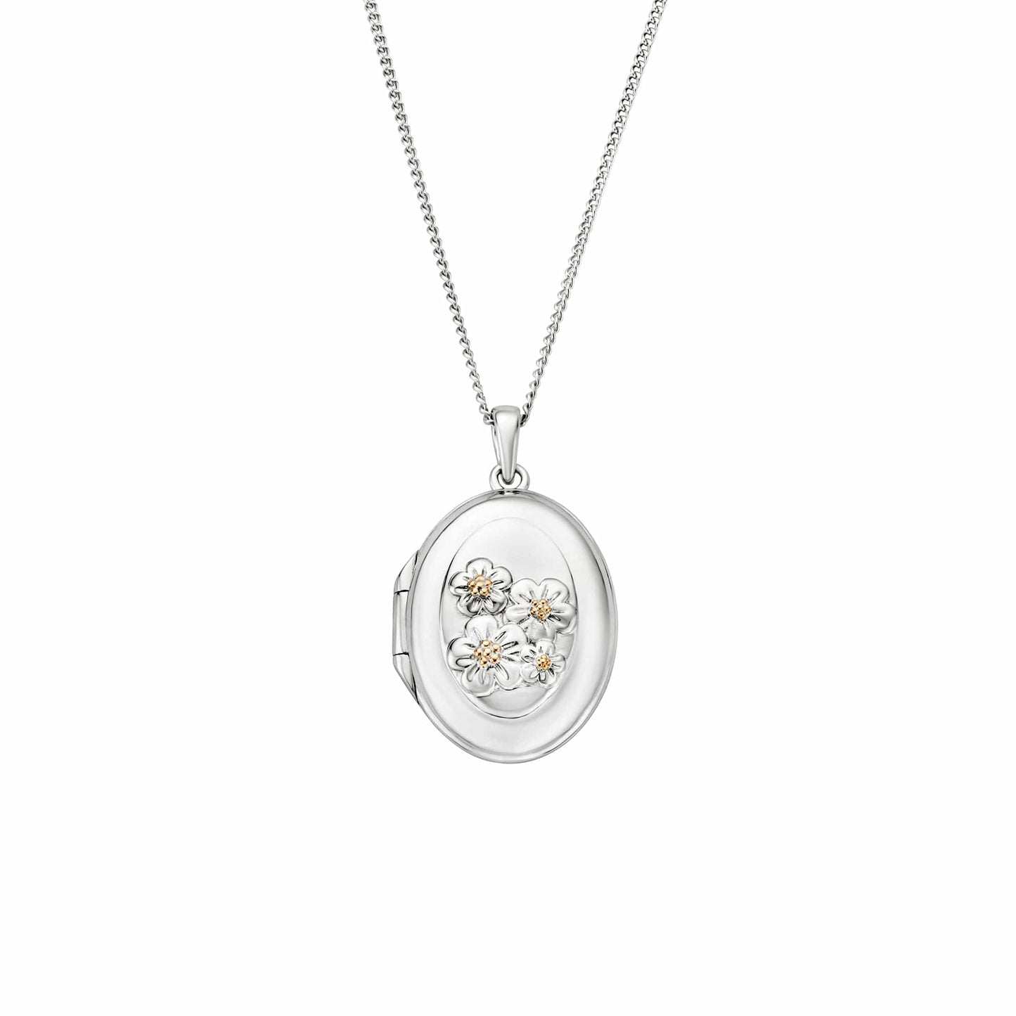 Nature's Wonder Sterling Silver Forget-Me-Not Locket