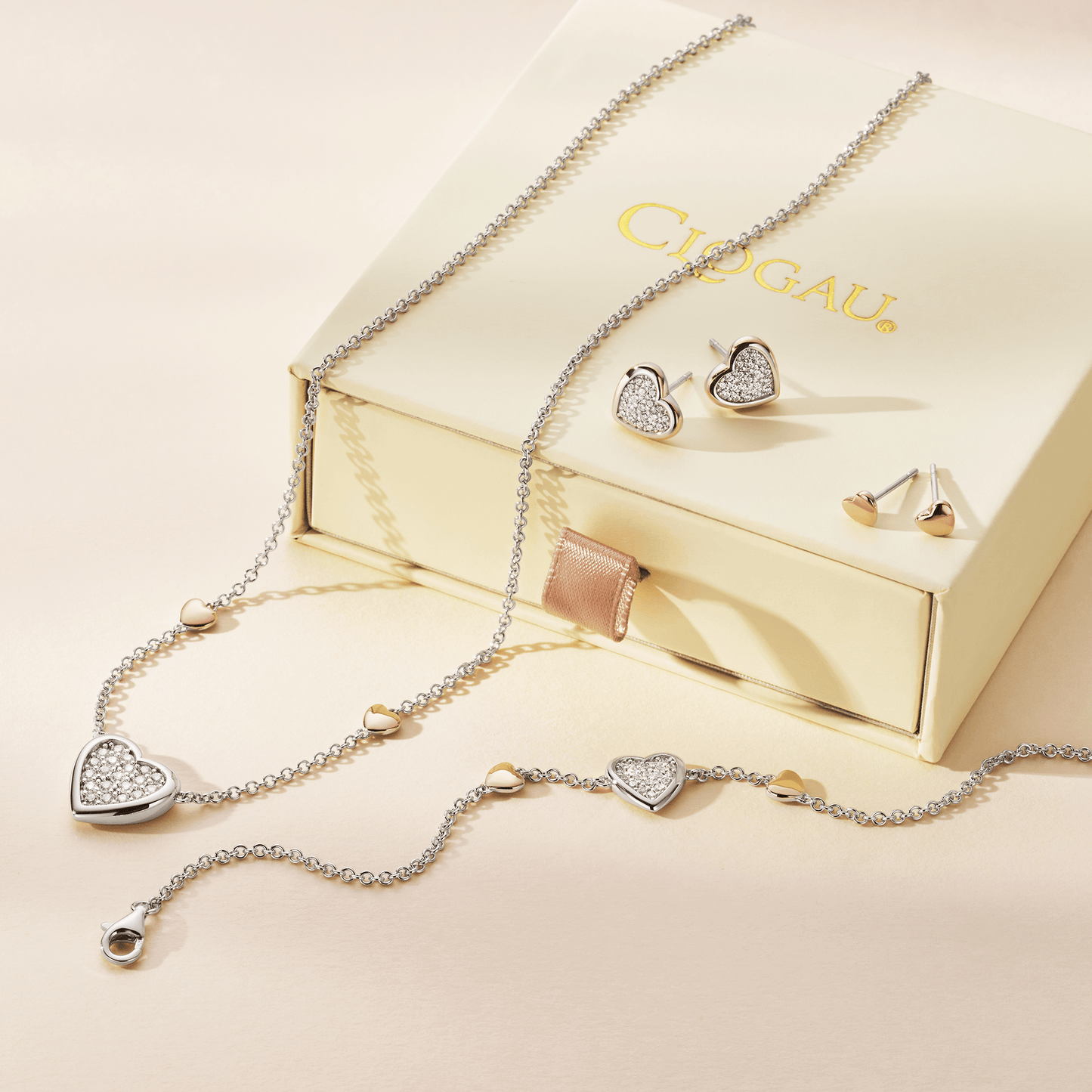 Forever Yours Sterling Silver Love Heart Bracelet with Swarovski® Zirconia