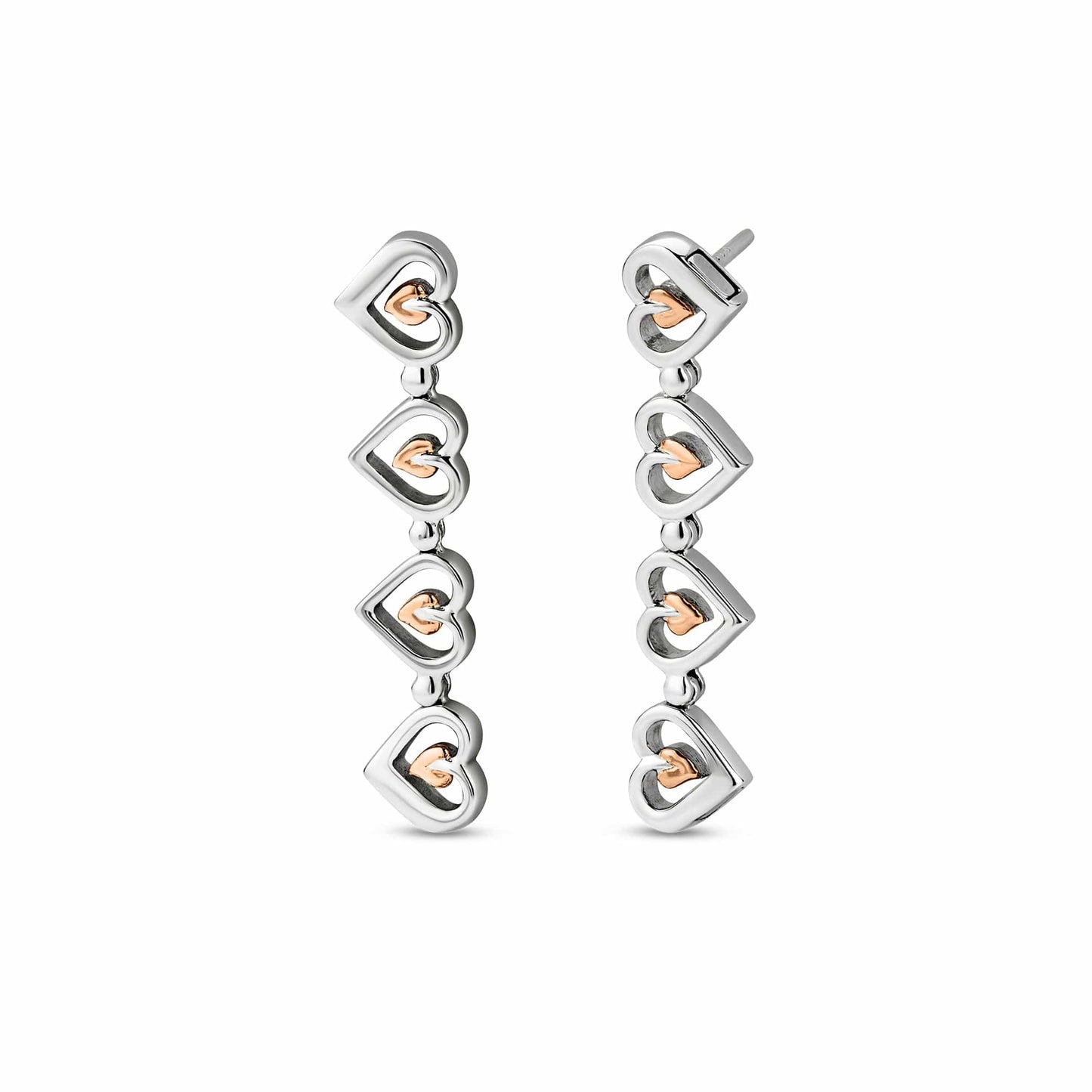 Tree of Life® Sterling Silver Heart Drop-Stud Earrings