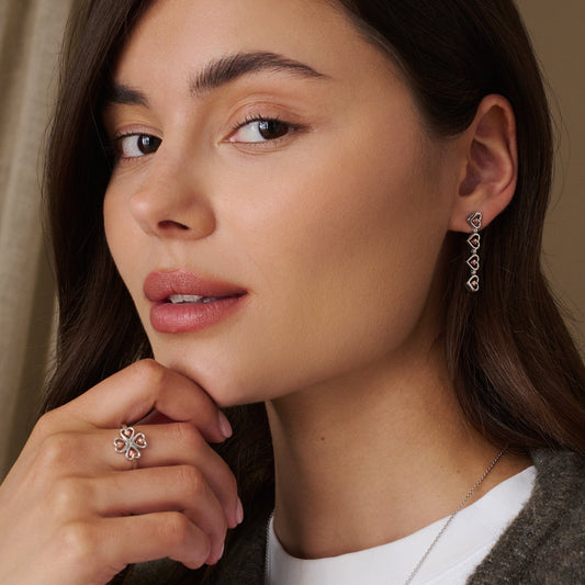 Tree of Life® Sterling Silver Heart Drop-Stud Earrings