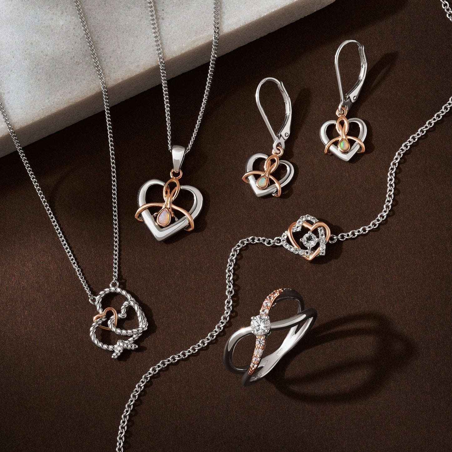 Forever Yours Sterling Silver Heart Bracelet with Topaz