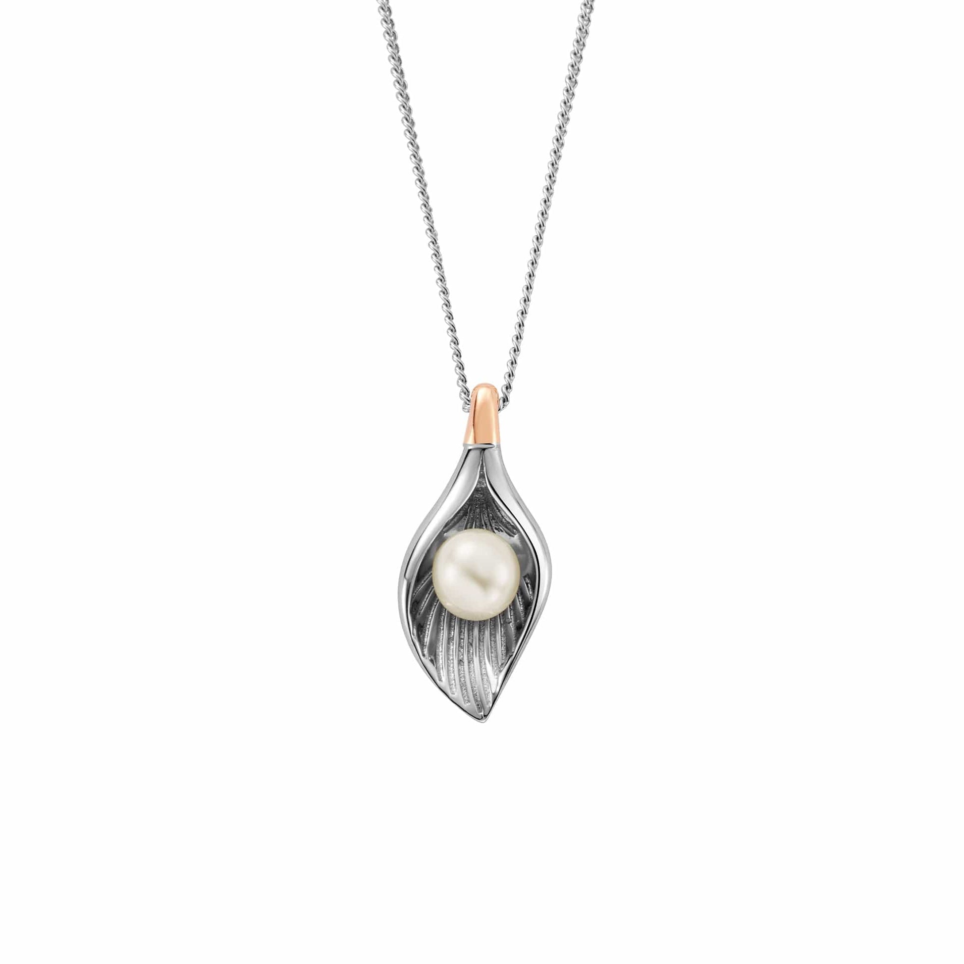 Nature's Wonder Sterling Silver Oyster Shell Pendant with Pearl