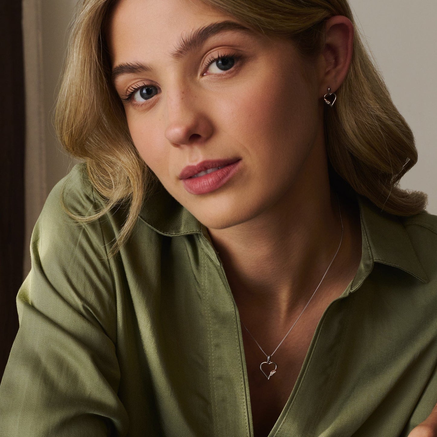 Past Present Future® Sterling Silver Heart Earrings with Topaz