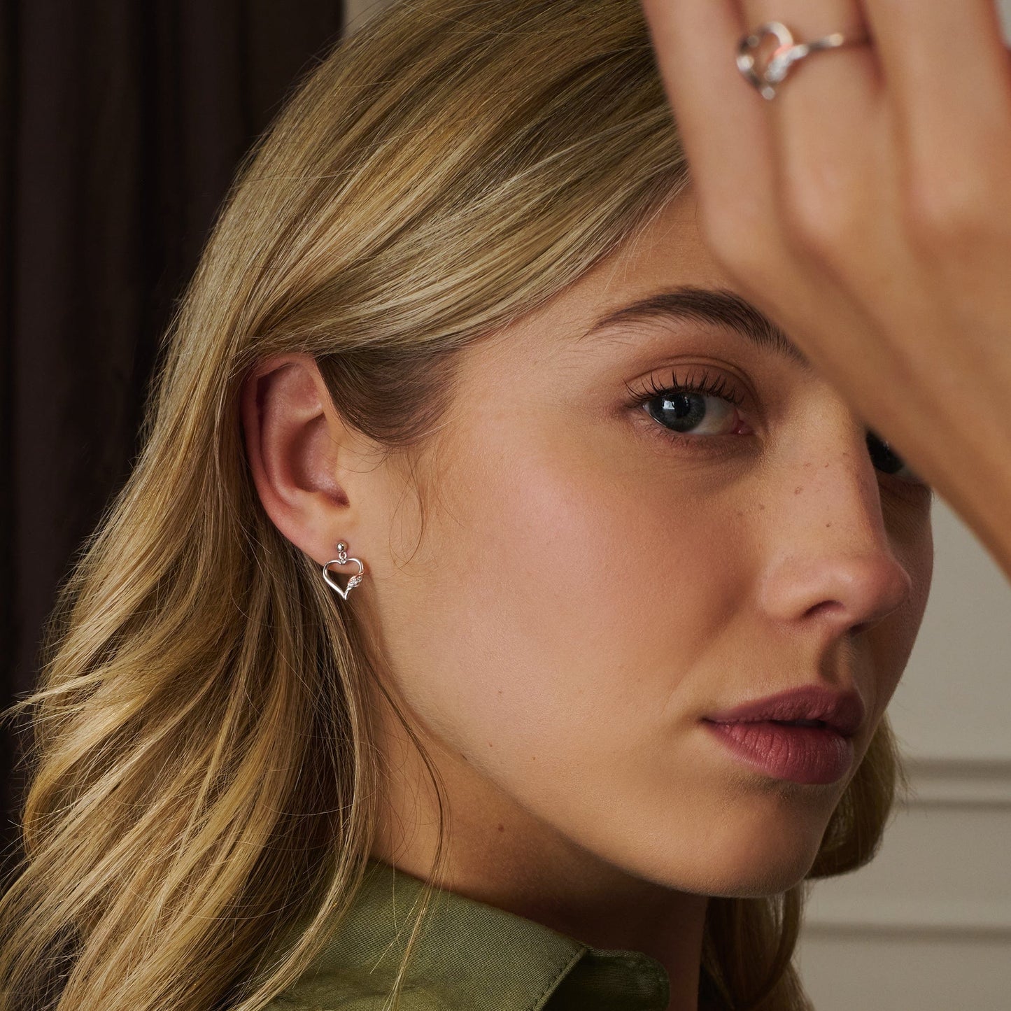Past Present Future® Sterling Silver Heart Earrings with Topaz