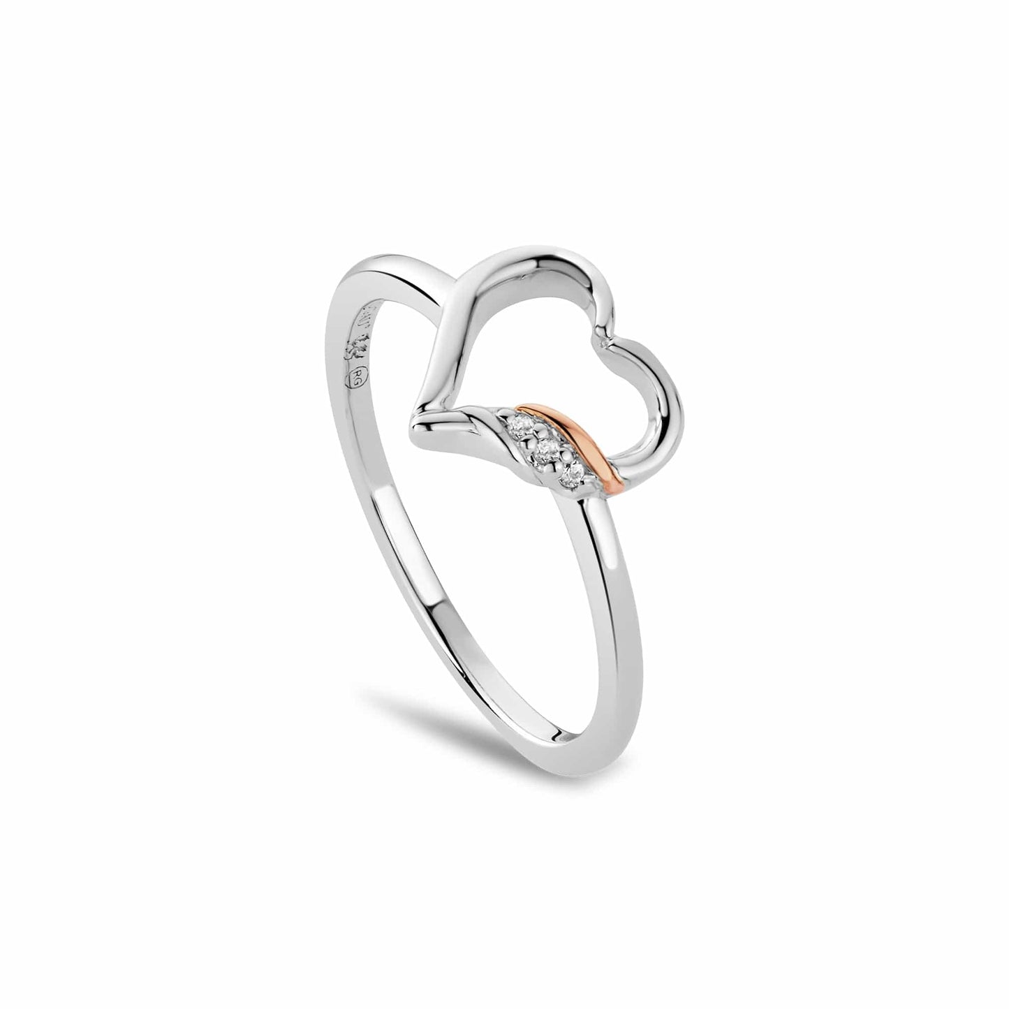 Past Present Future® Sterling Silver Heart Ring with Topaz