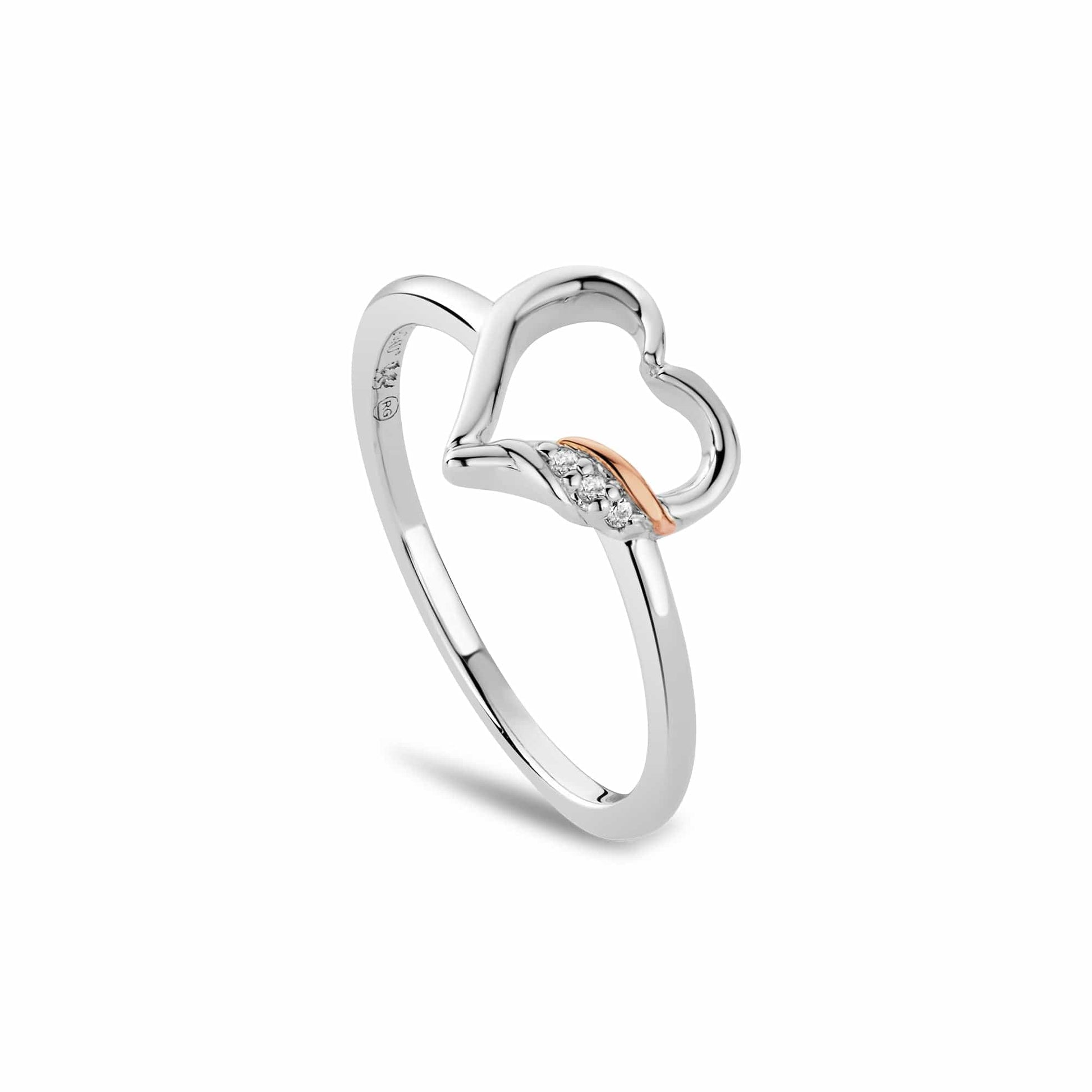 Past Present Future® Sterling Silver Heart Ring with Topaz