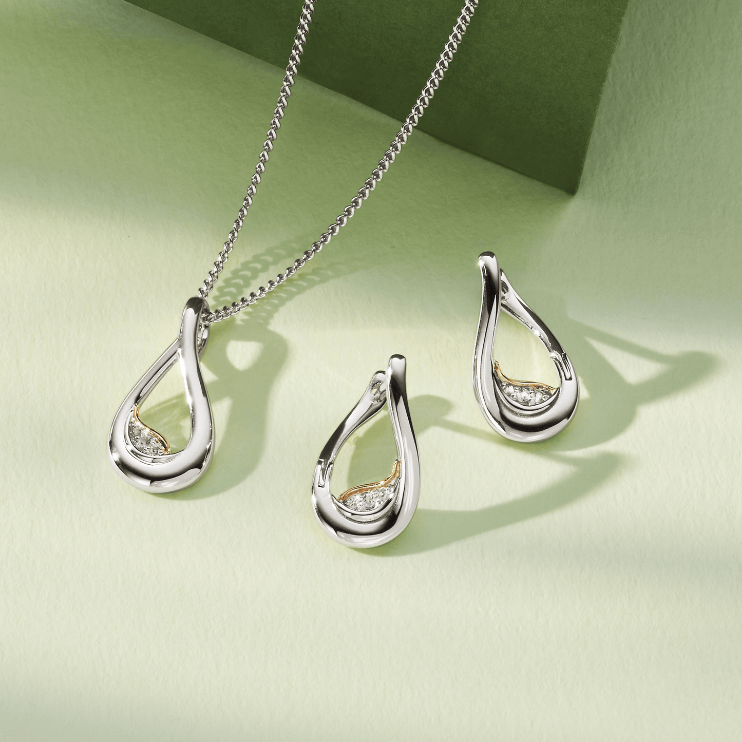 Past Present Future® Sterling Silver Twist Pendant with Topaz