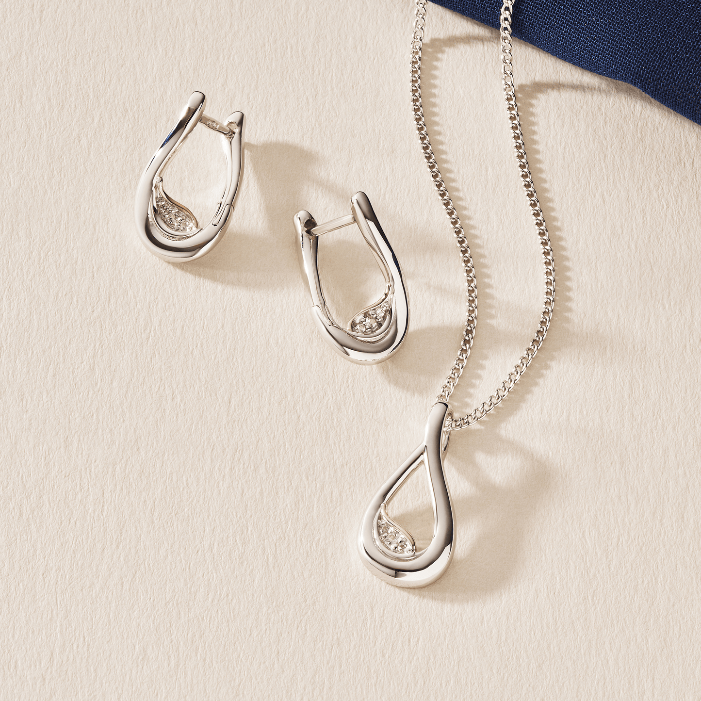 Past Present Future® Sterling Silver Twist Pendant with Topaz