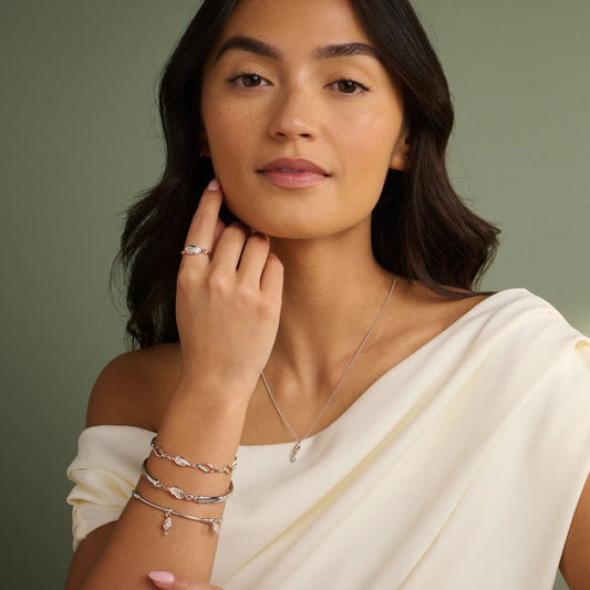 Past Present Future® Sterling Silver Bangle with Topaz