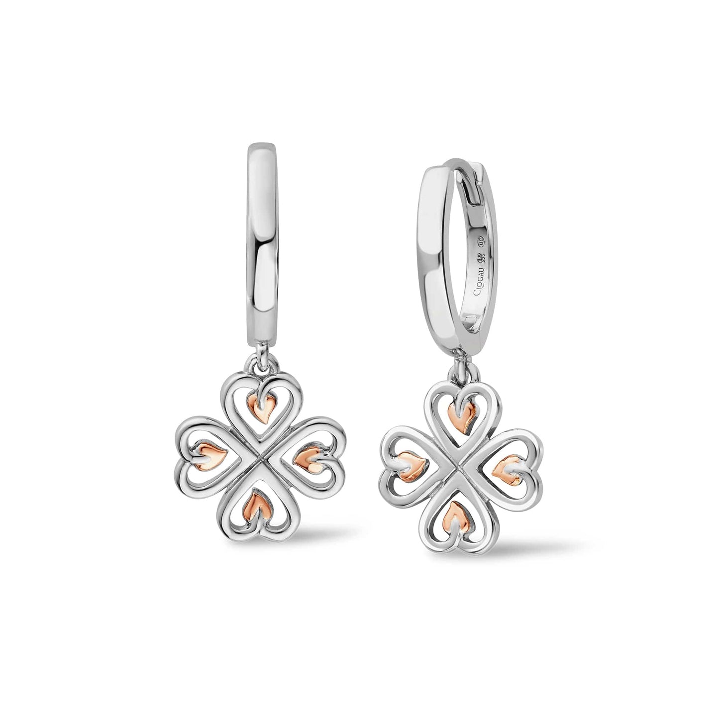 Tree of Life® Heart Silver Drop Hoop Earrings