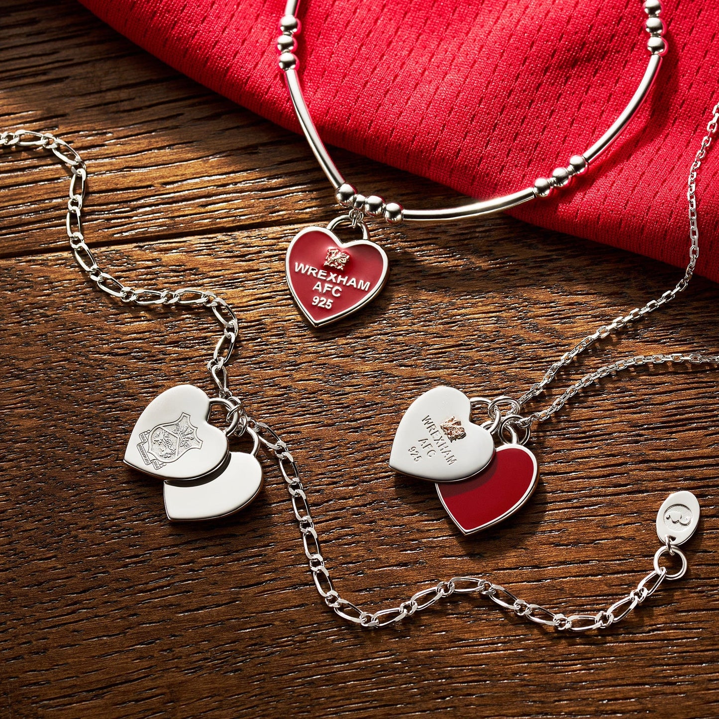 Wrexham AFC Sterling Silver Heart Pendant