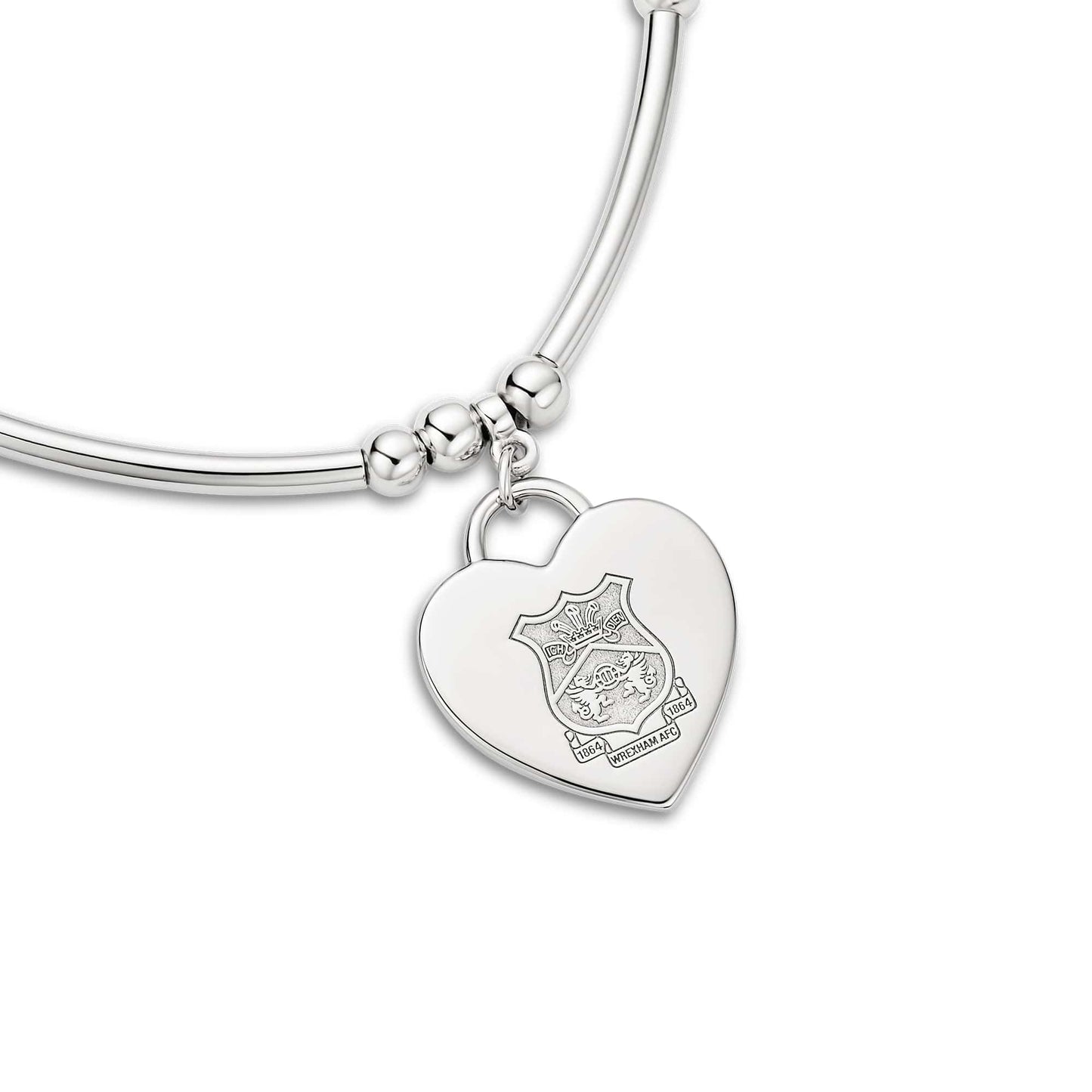 Wrexham AFC Sterling Silver Heart Affinity Bracelet
