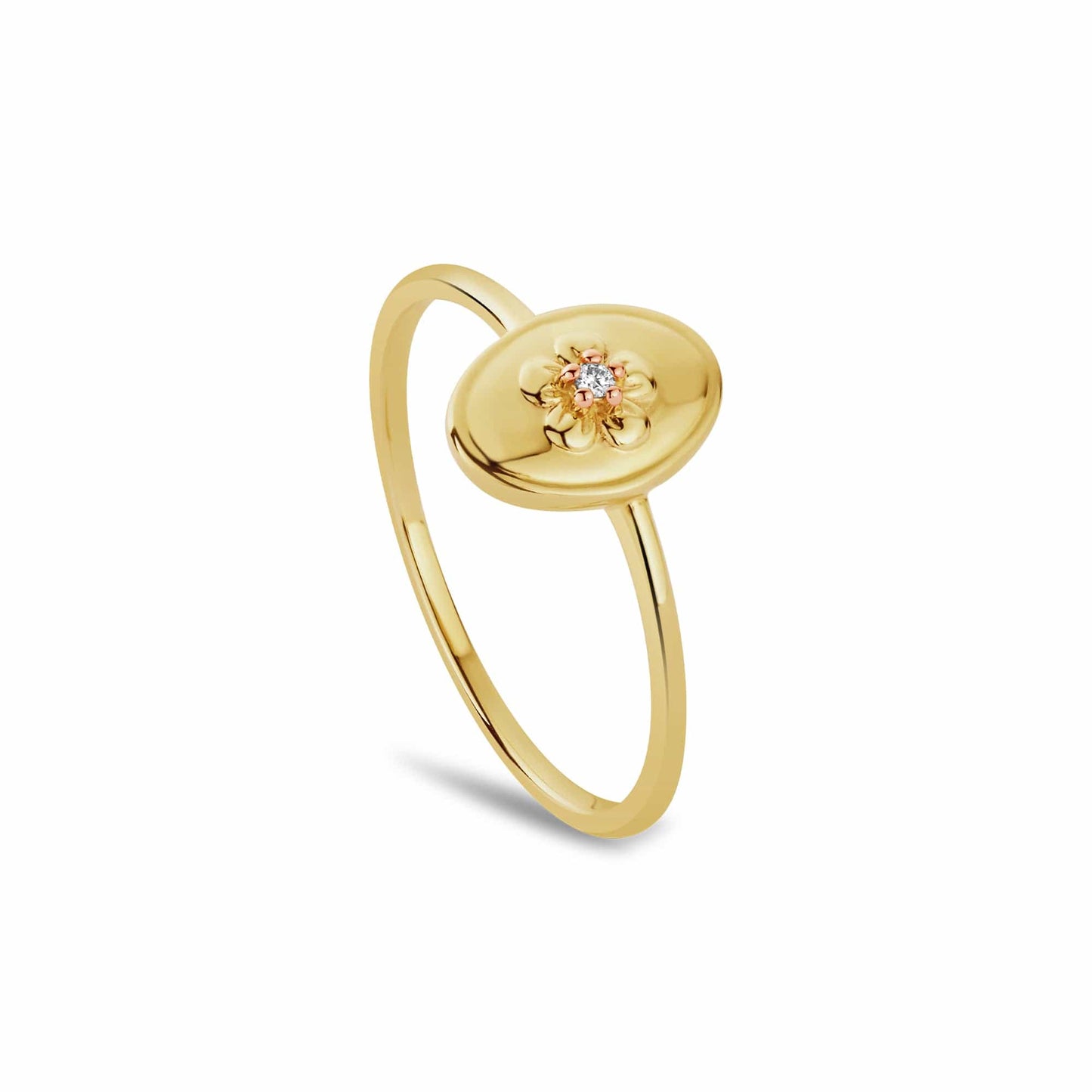 Nature's Wonder 9ct Solid Gold Forget-Me-Not Ring with Diamond