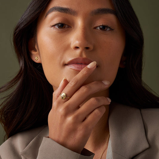 Nature's Wonder 9ct Solid Gold Forget-Me-Not Ring with Diamond