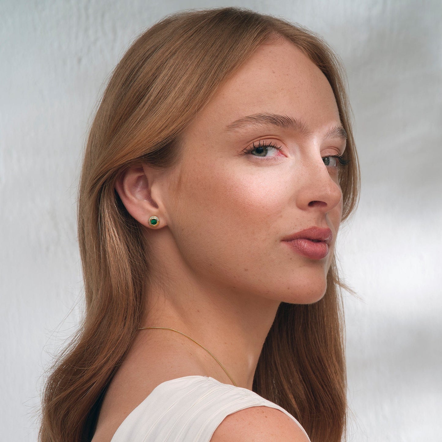 Reflections of Padarn Gold and Malachite Stud Earrings