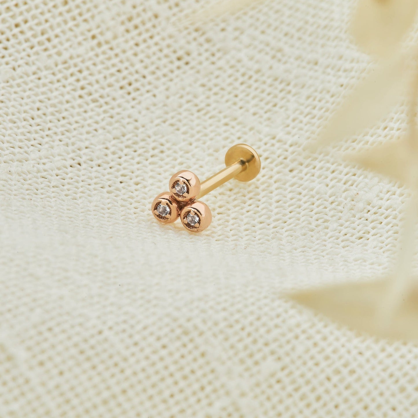 Tree of Life® Gold and Diamond Trio Piercing Stud