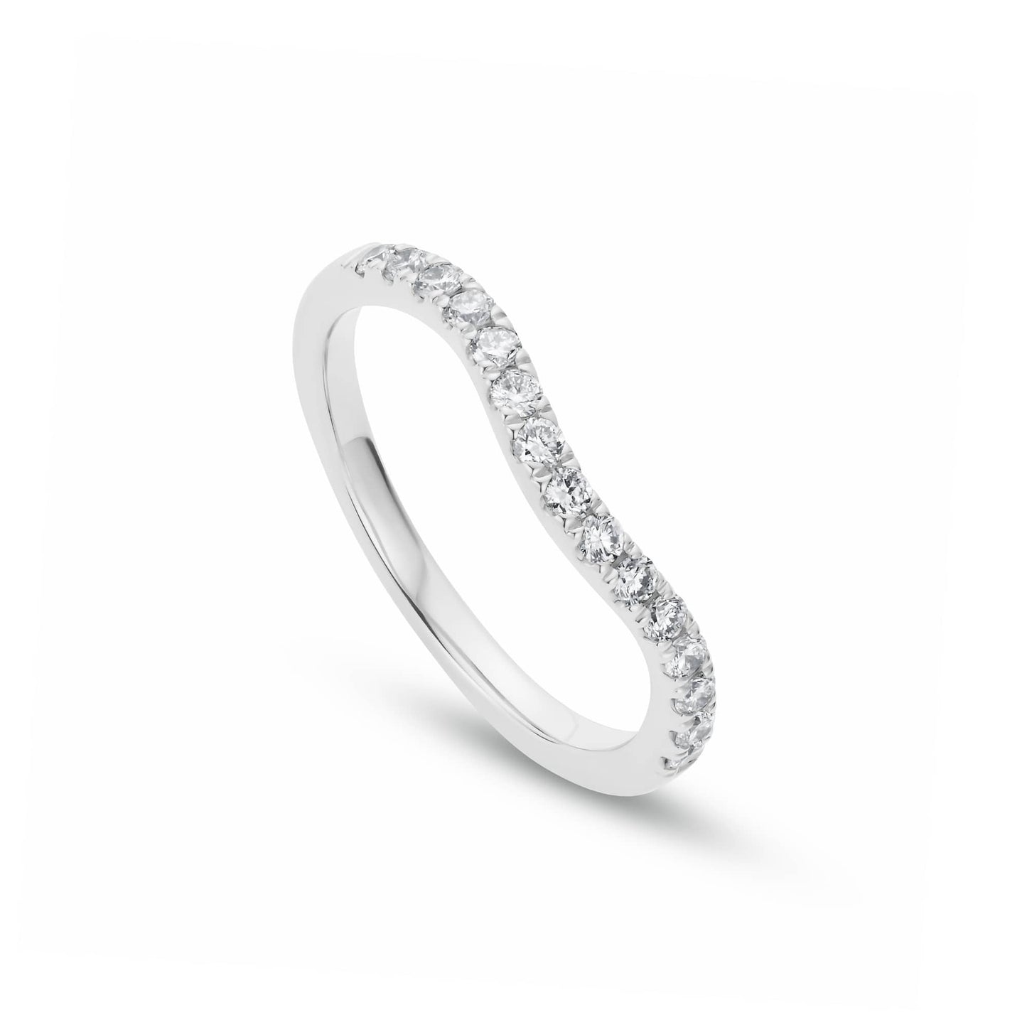 9ct White Gold Past Present Future Wedding Ring with Lab-Grown Diamonds