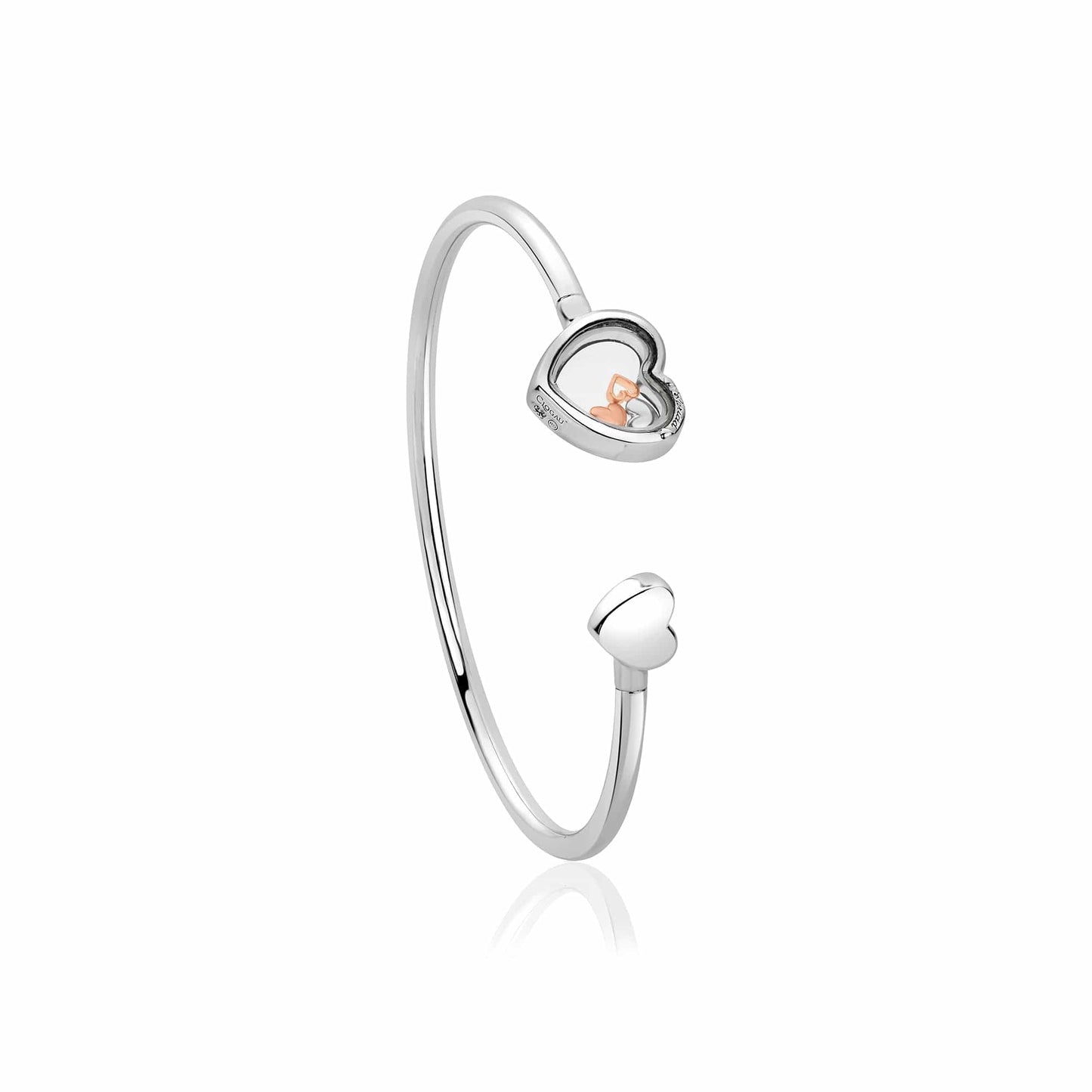 Cariad® Silver Inner Charm Bangle