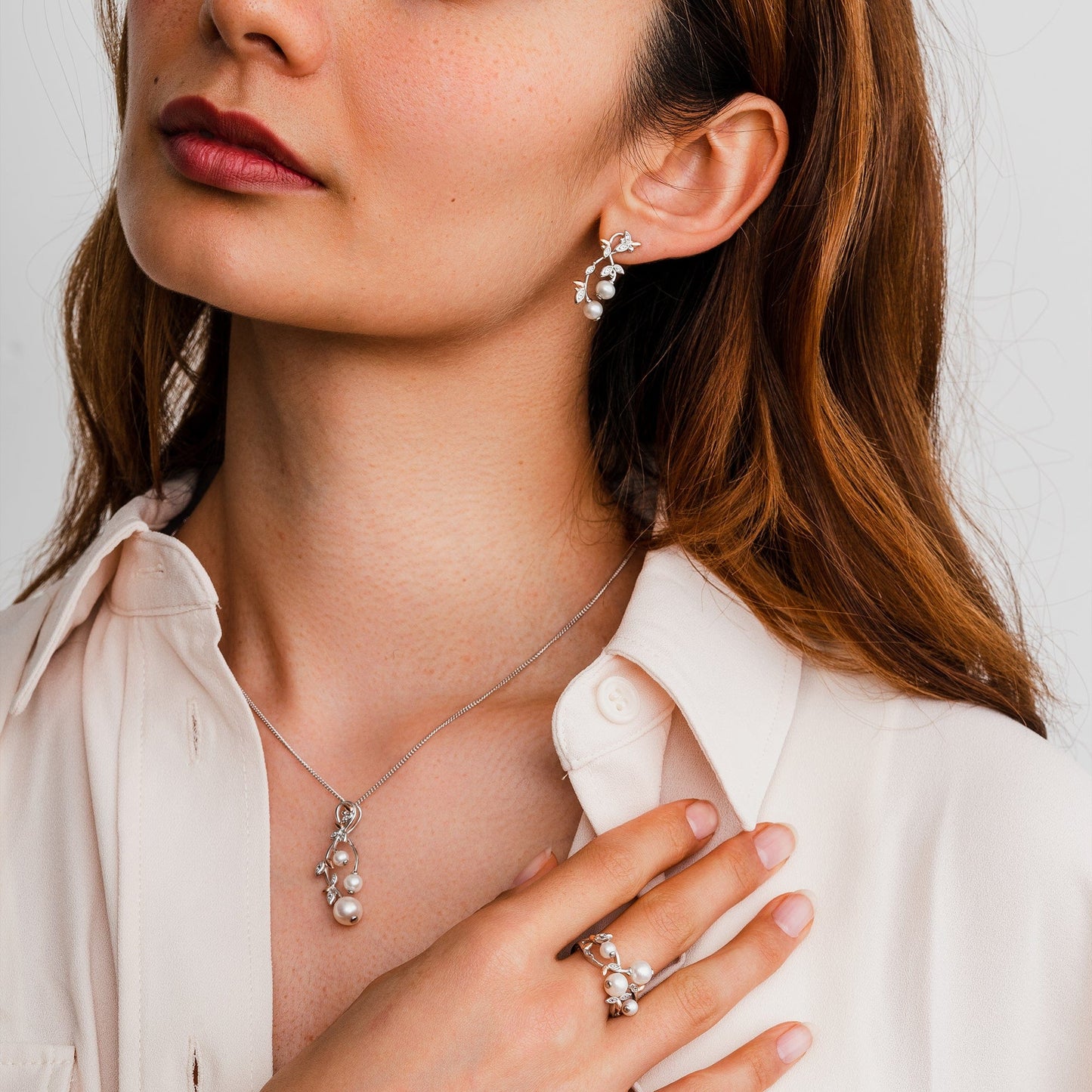 Lily of the Valley Silver and Pearl Ring