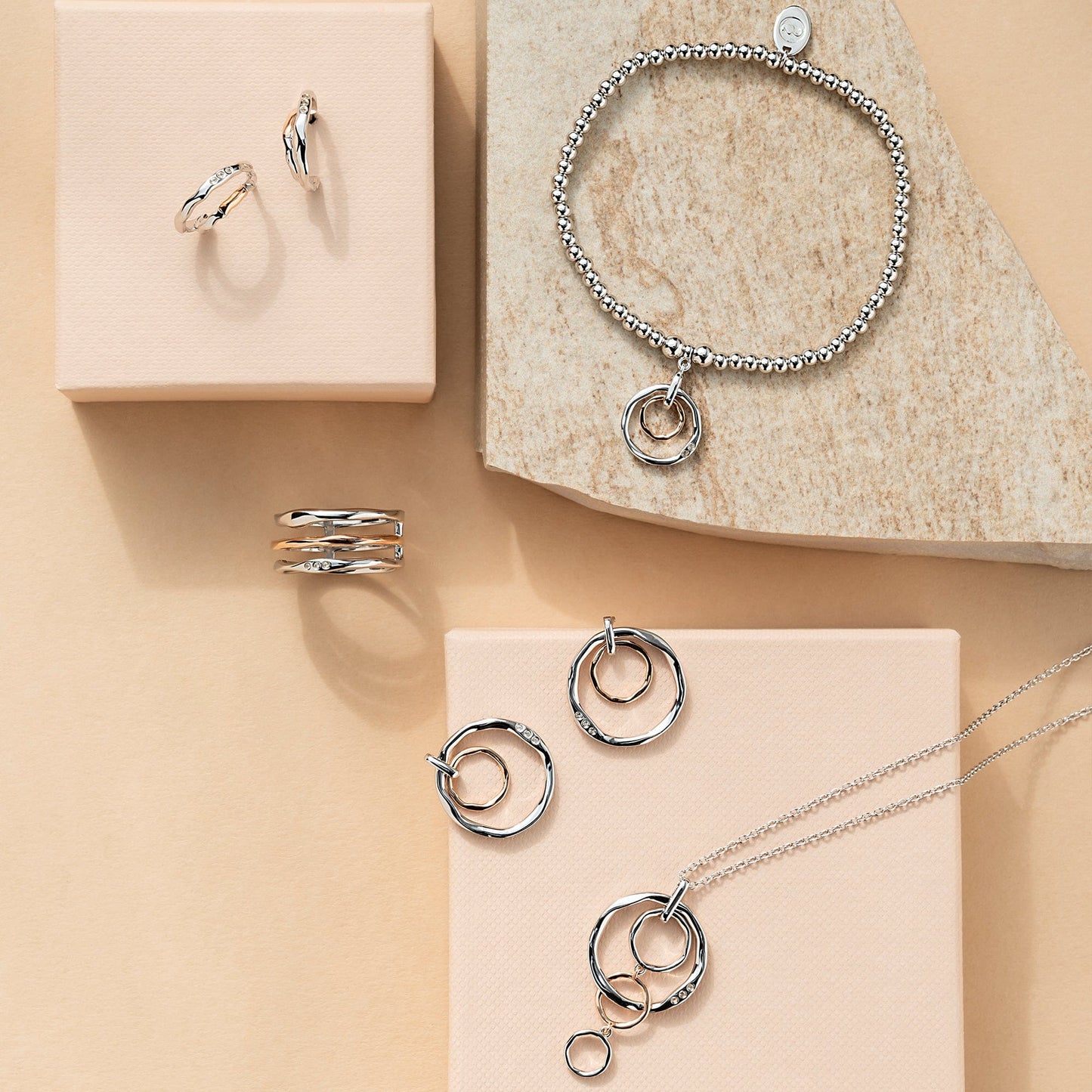 Ripples Silver Triple-Band Ring