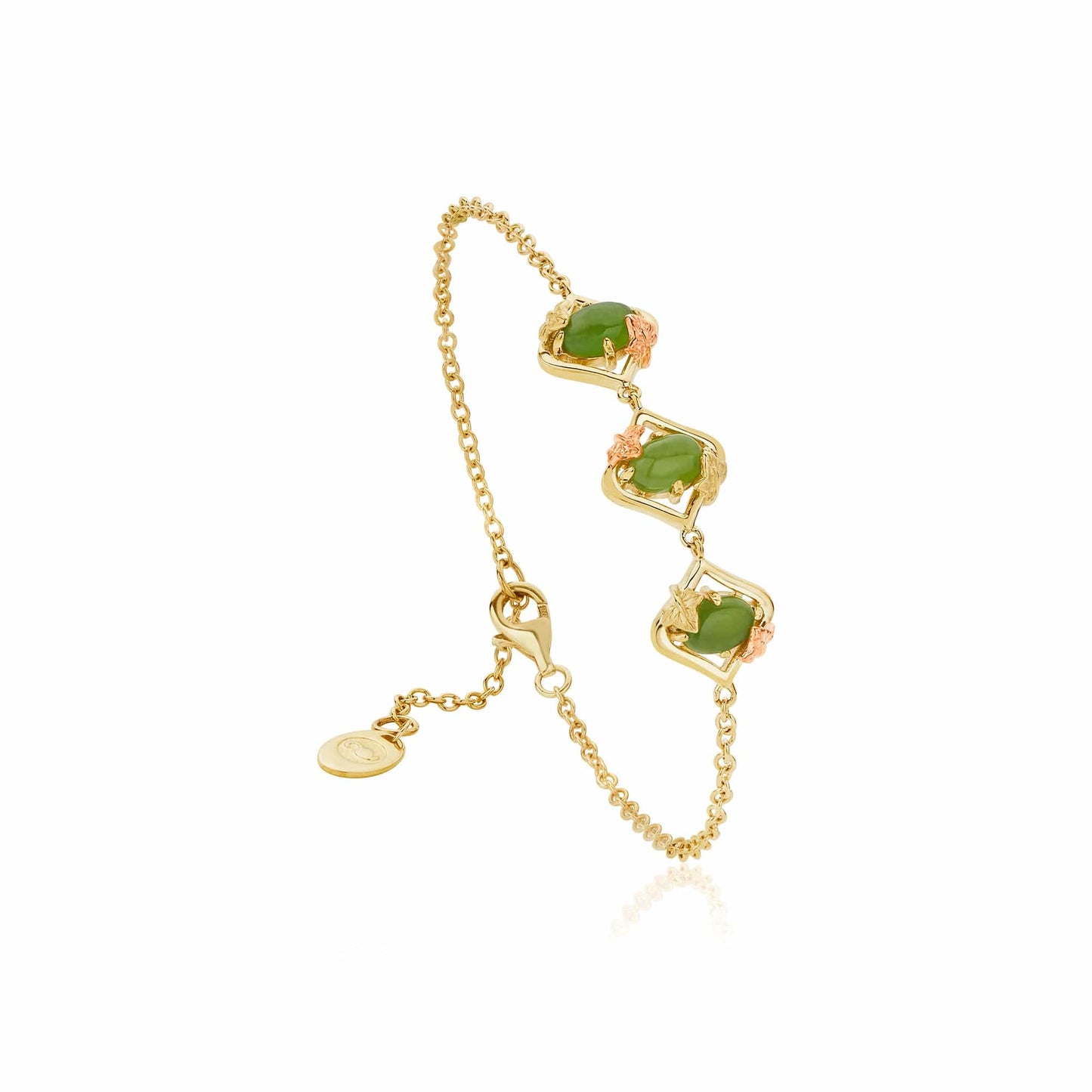 Ivy Leaf Gold and Green Jasper Bracelet
