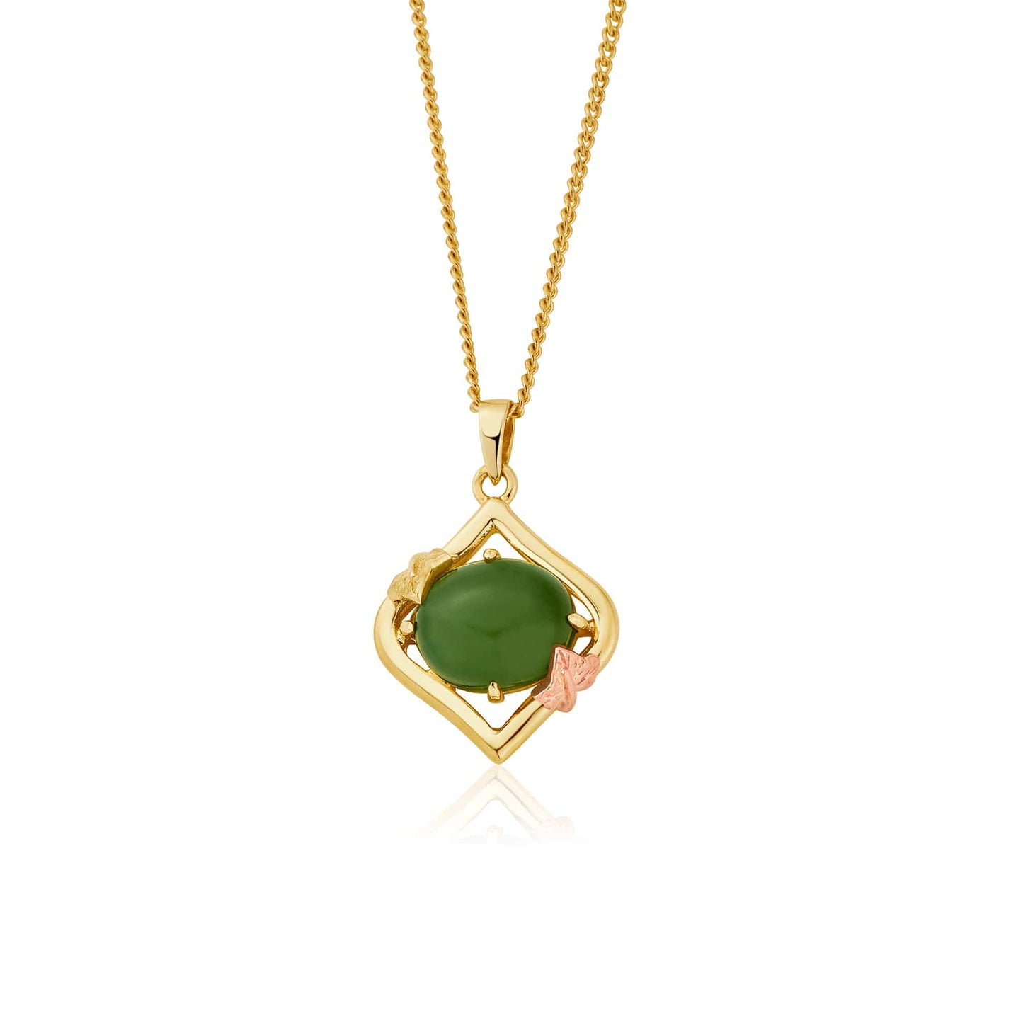 Ivy Leaf Gold and Green Jasper Pendant