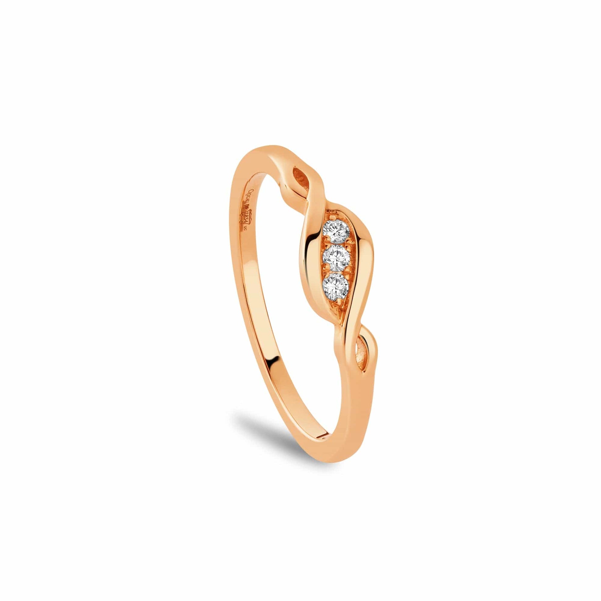 Past Present Future® 18ct Solid Gold 1854 Blend Ring with Diamonds