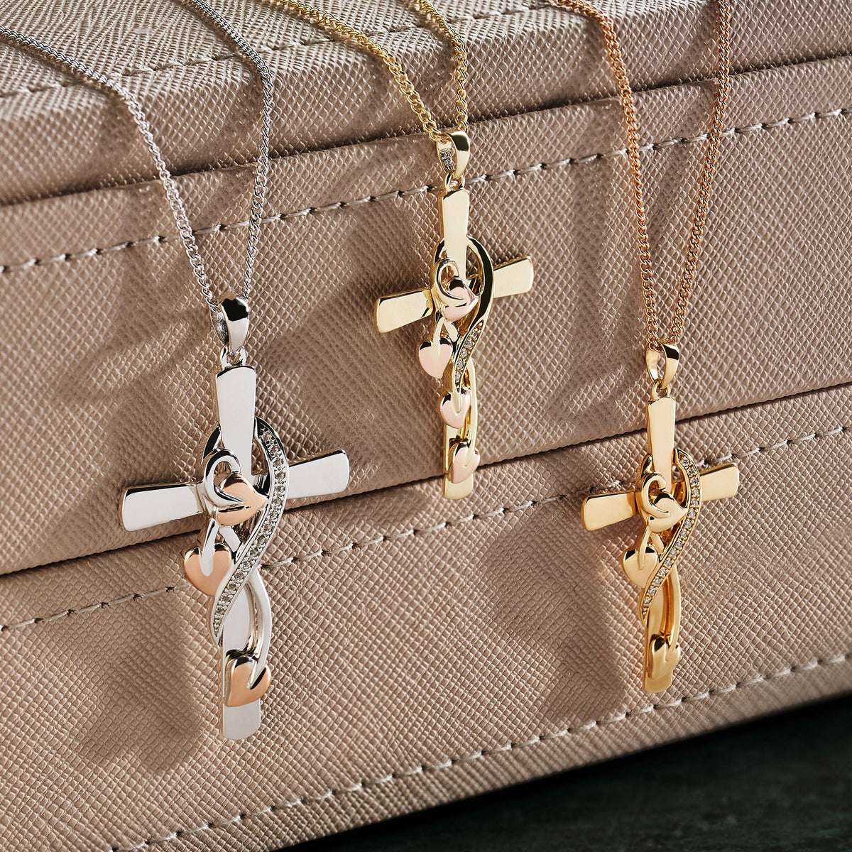 Tree of Life® Sterling Silver Vine Cross Pendant with Swarovski® Zirconia