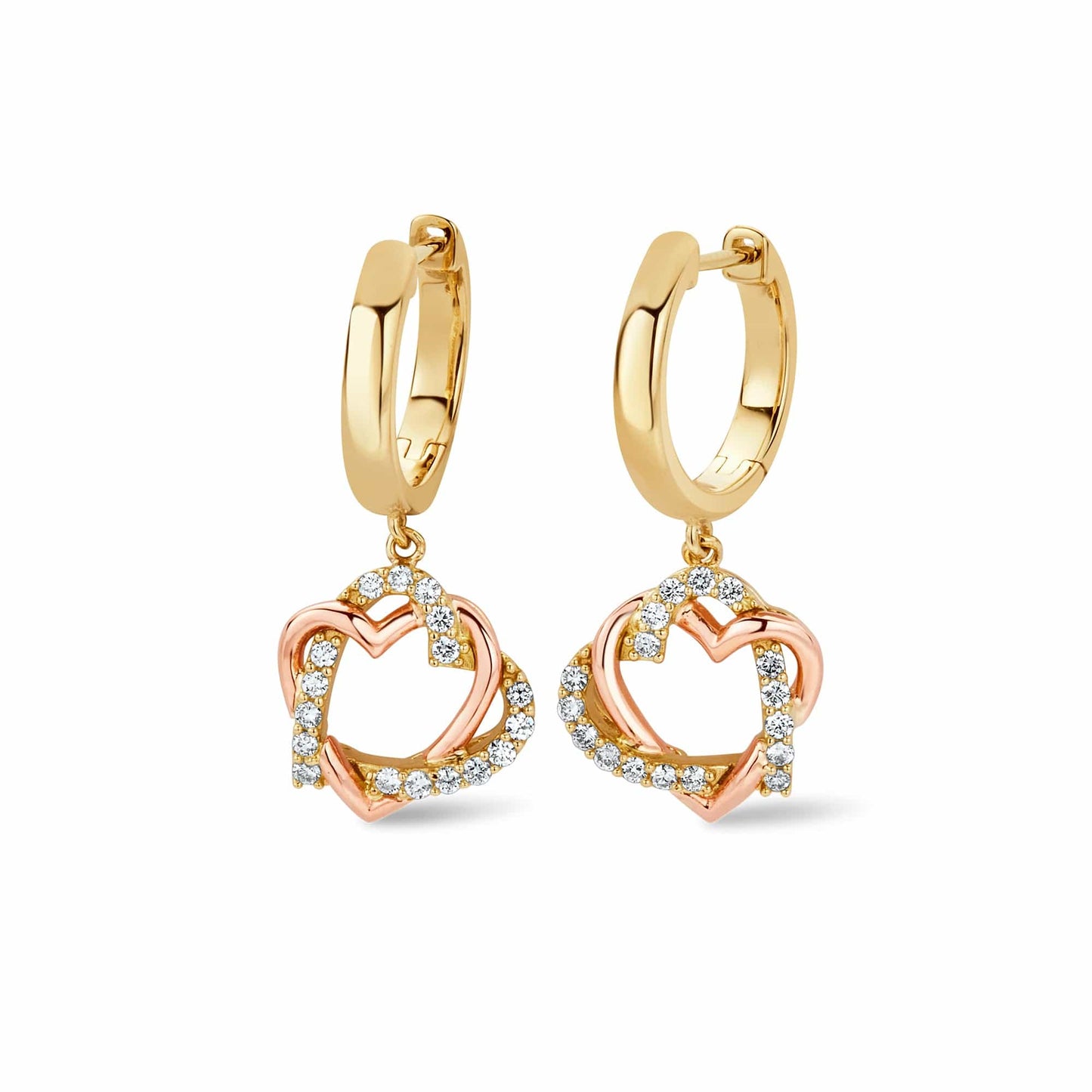 Always in My Heart 18ct Gold and Diamond Drop Earrings