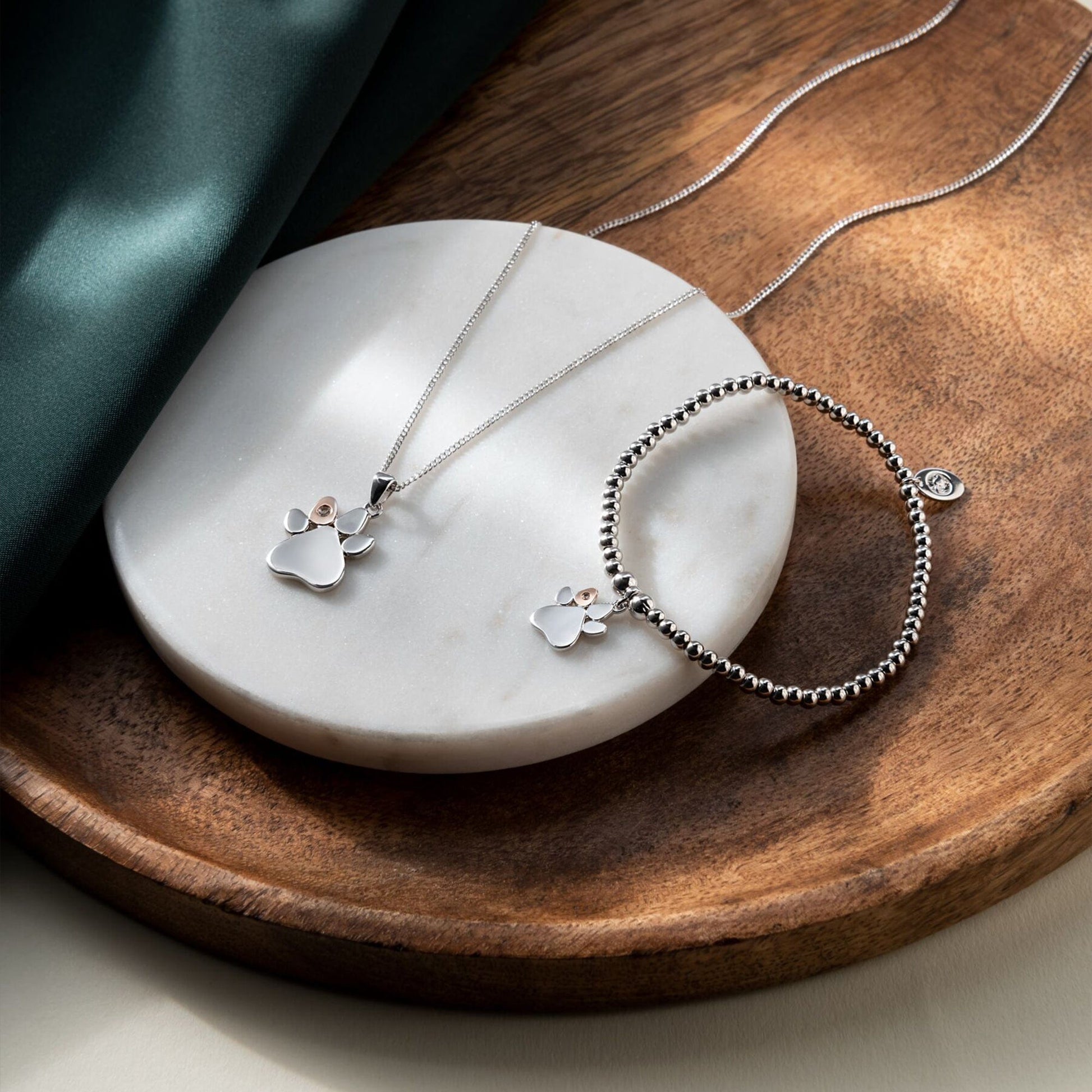 Paw Prints Sterling Silver Affinity Bracelet with Topaz