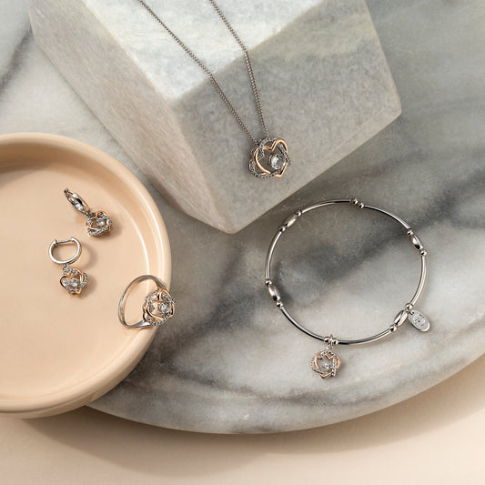 Forever Yours Sterling Silver Heart Affinity Bracelet with Topaz