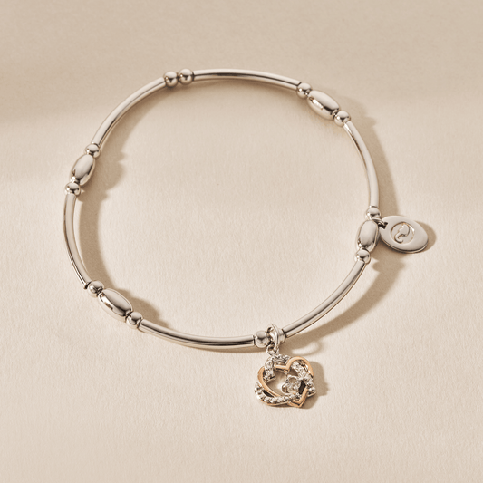 Forever Yours Sterling Silver Heart Affinity Bracelet with Topaz