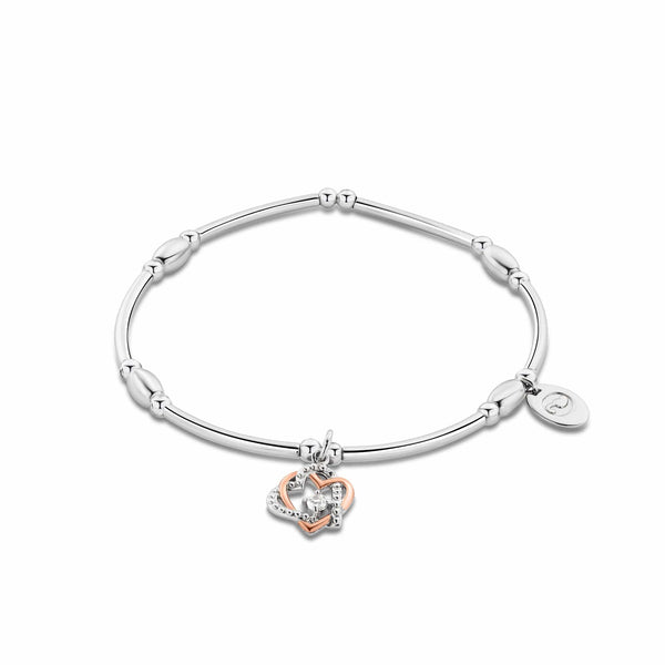 Forever Yours Sterling Silver Heart Affinity Bracelet with Topaz