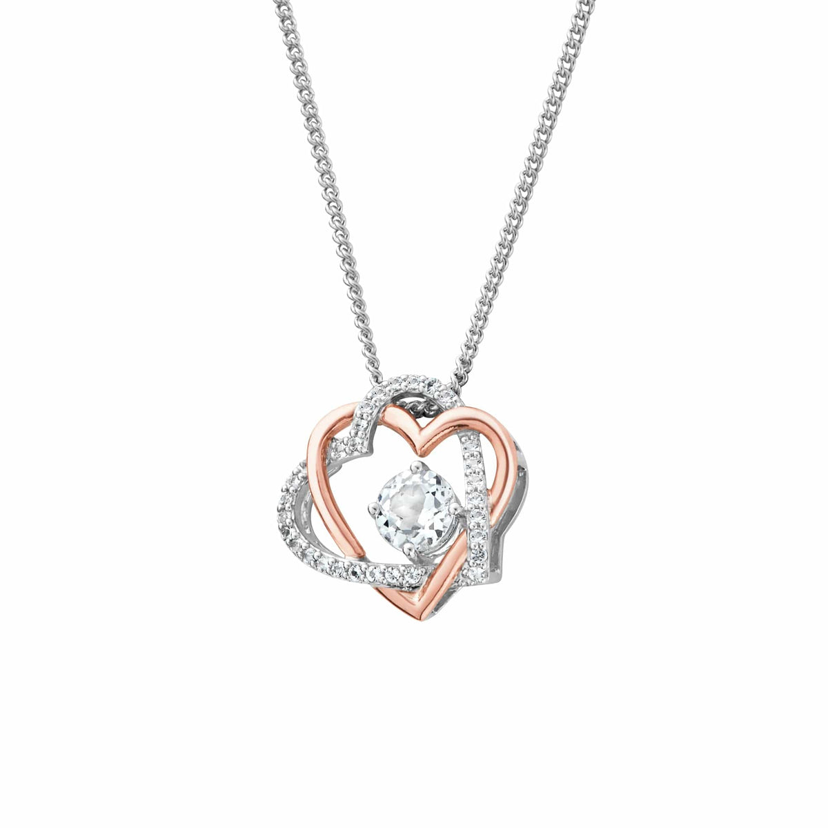 Forever Yours Sterling Heart Pendant Topaz