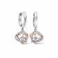 Forever Yours Sterling Silver Heart Drop Earrings with Topaz