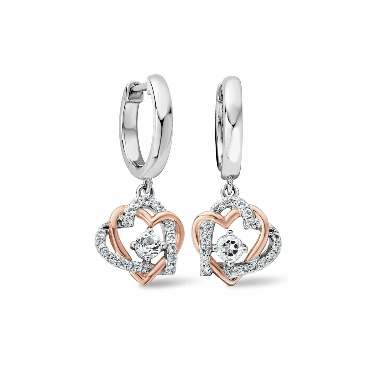 Forever Yours Sterling Heart Drop Earrings Topaz