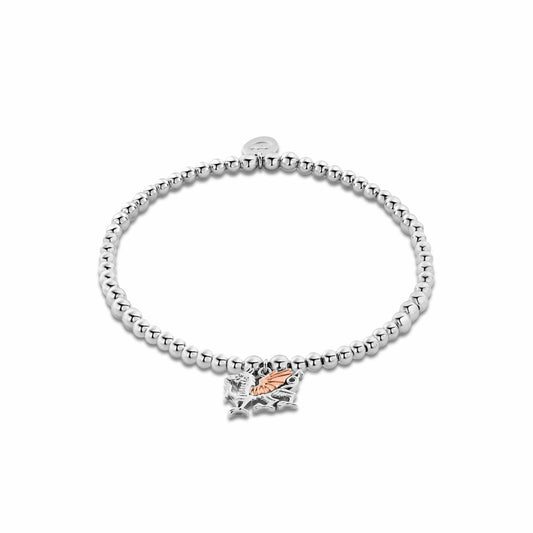 Royal Clogau® Sterling Silver Welsh Dragon Affinity Bracelet with Topaz