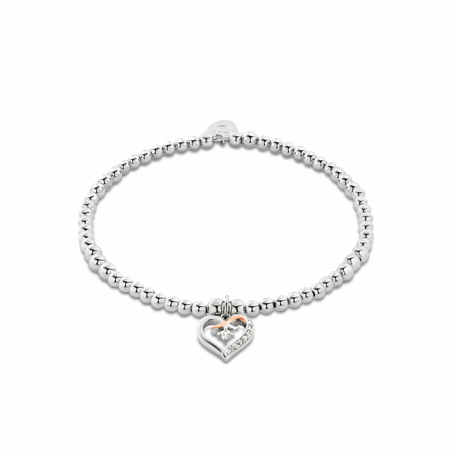 Forever Yours Sterling Silver Kiss Affinity Bracelet with Zircon