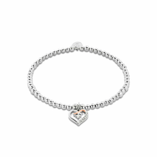 Forever Yours Sterling Silver Kiss Affinity Bracelet with Zircon